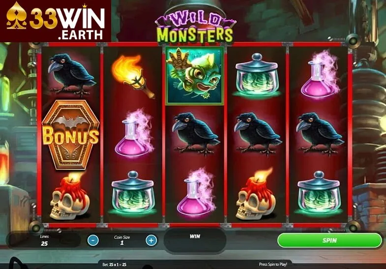 Các biểu tượng của Wild monster slot tại 33win